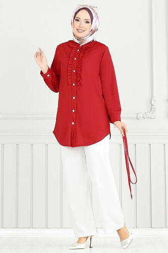 moda selvim Combined 2709AYD574 Red&Ecru - Thumbnail