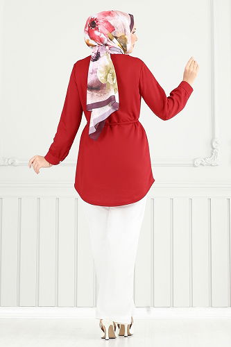 moda selvim طقم أحمر و سكري 2709AYD574 - Thumbnail