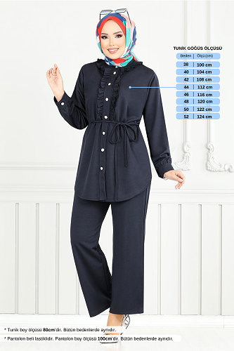 moda selvim طقم كحلي 2709AYD969-M - Thumbnail