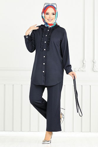 moda selvim طقم كحلي 2709AYD969-M - Thumbnail