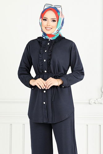 moda selvim طقم كحلي 2709AYD969-M - Thumbnail