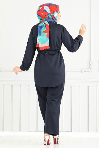 moda selvim طقم كحلي 2709AYD969-M - Thumbnail