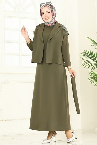 moda selvim طقم اخضر عفني 2709SL432 - Thumbnail