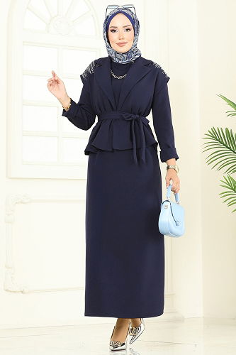 moda selvim طقم كحلي 2709SL432 - Thumbnail