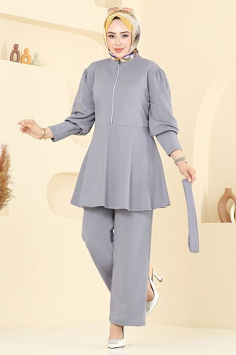 moda selvim طقم رمادي 2710AYD574 - Thumbnail