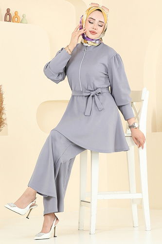 moda selvim طقم رمادي 2710AYD574 - Thumbnail