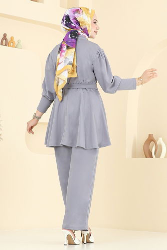 moda selvim طقم رمادي 2710AYD574 - Thumbnail