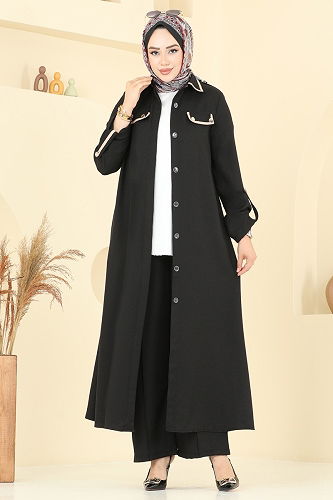 moda selvim طقم أسود 2710SL432 - Thumbnail