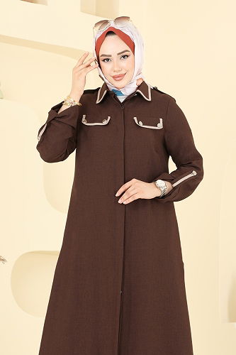 moda selvim طقم بني غامق 2710SL432 - Thumbnail