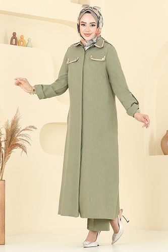 moda selvim طقم اخضر عفني 2710SL432 - Thumbnail