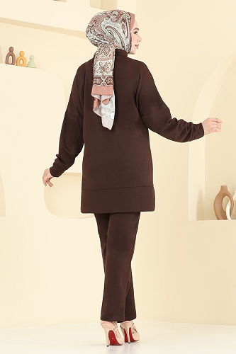 moda selvim طقم بني 2711AYD574 - Thumbnail