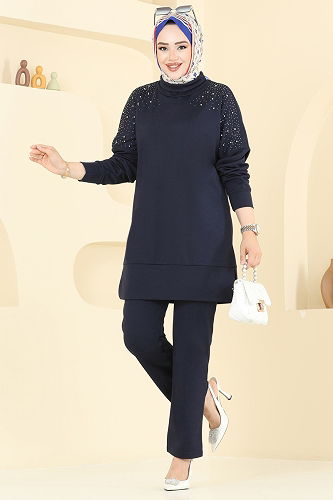 moda selvim طقم كحلي 2711AYD574 - Thumbnail