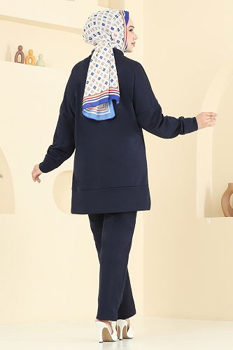 moda selvim طقم كحلي 2711AYD574 - Thumbnail