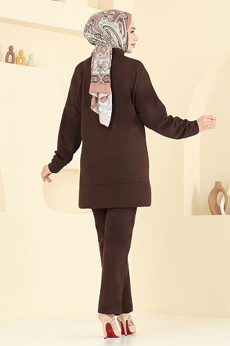 moda selvim طقم بني 2711AYD969-M - Thumbnail