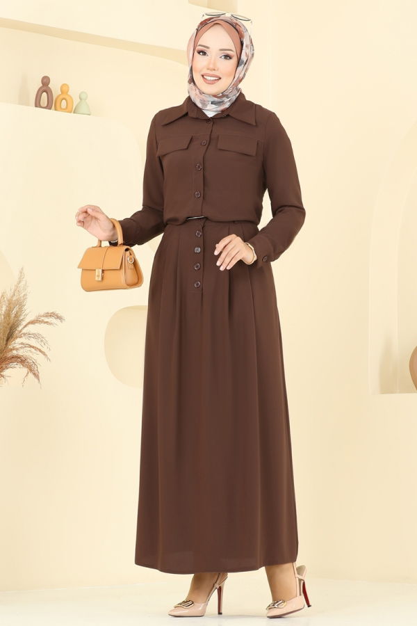 Modaselvim الاطقم طقم بني 2712SL432