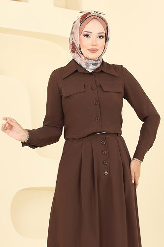 moda selvim طقم بني 2712SL432 - Thumbnail