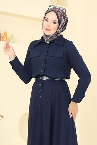 moda selvim طقم كحلي 2712SL432 - Thumbnail