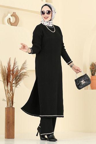 moda selvim طقم أسود 2713AYD574 - Thumbnail