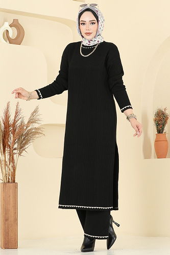 moda selvim طقم أسود 2713AYD574 - Thumbnail