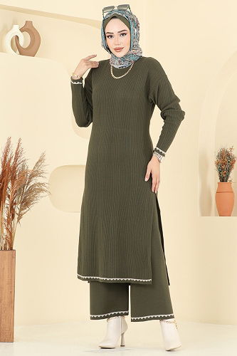 moda selvim طقم اخضر عفني 2713AYD574 - Thumbnail