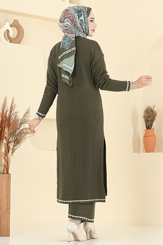 moda selvim طقم اخضر عفني 2713AYD574 - Thumbnail