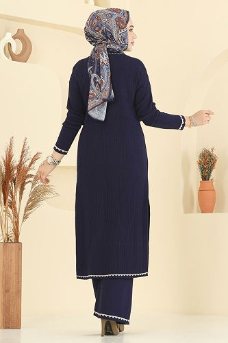 moda selvim طقم كحلي 2713AYD574 - Thumbnail