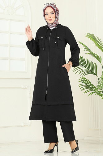 moda selvim طقم أسود 2715SL432 - Thumbnail