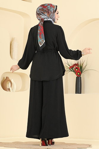 moda selvim طقم أسود 2716MP806 - Thumbnail