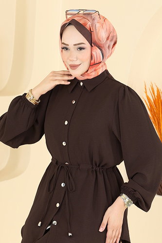 moda selvim طقم بني غامق 2716MP806 - Thumbnail
