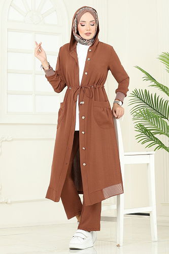 moda selvim طقم بني 2716SL432 - Thumbnail