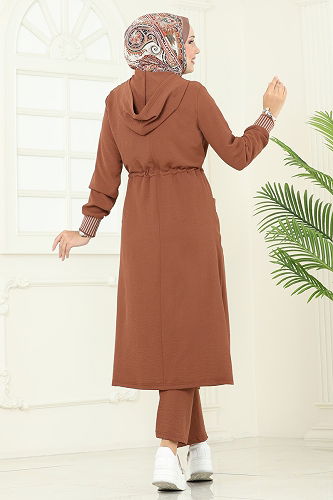 moda selvim طقم بني 2716SL432 - Thumbnail