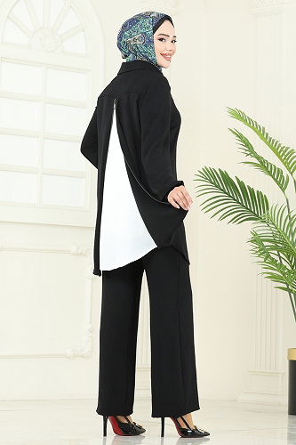 moda selvim طقم أسود 2717SL432 - Thumbnail