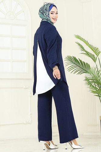 moda selvim طقم كحلي 2717SL432 - Thumbnail