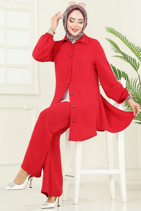 Modaselvim الاطقم طقم احمر 2717SL432