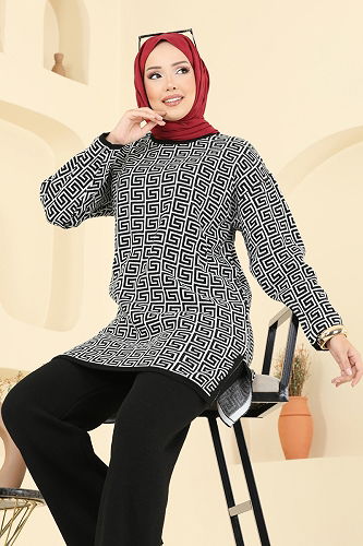 moda selvim طقم أسود 2718AYD574 - Thumbnail