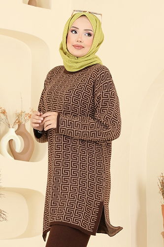 moda selvim طقم بني 2718AYD574 - Thumbnail