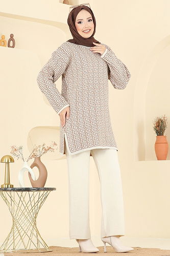 moda selvim طقم بيج 2718AYD574 - Thumbnail