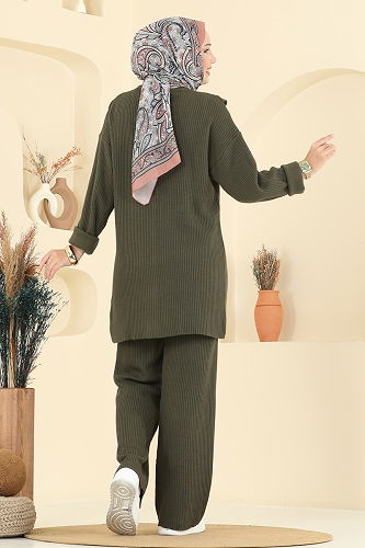 moda selvim طقم اخضر عفني 2719AYD574 - Thumbnail