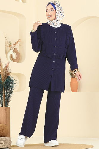 moda selvim طقم كحلي 2719AYD574 - Thumbnail