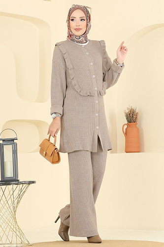 moda selvim طقم بيج 2719AYD574 - Thumbnail