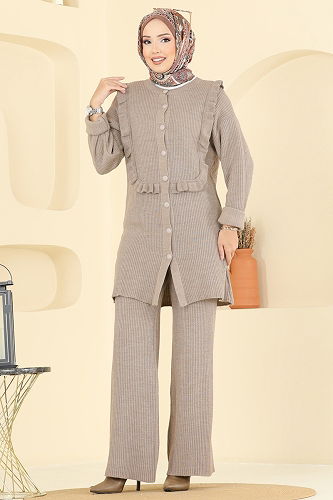 moda selvim طقم بيج 2719AYD574 - Thumbnail