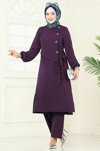 moda selvim طقم أرجواني 2719SL432 - Thumbnail