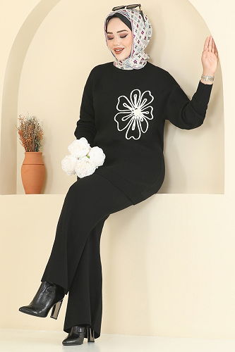 moda selvim طقم أسود 2720AYD574 - Thumbnail