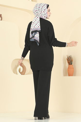 moda selvim طقم أسود 2720AYD574 - Thumbnail