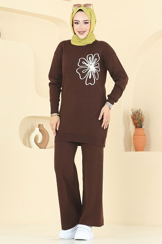 moda selvim طقم بني 2720AYD574 - Thumbnail