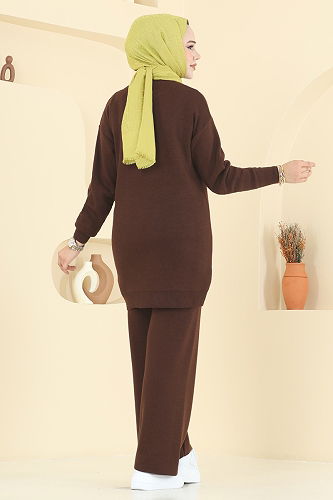 moda selvim طقم بني 2720AYD574 - Thumbnail