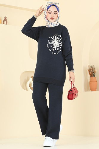 moda selvim طقم كحلي 2720AYD574 - Thumbnail