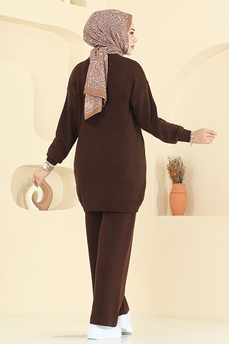 moda selvim طقم بني 2721AYD574 - Thumbnail