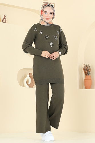 moda selvim طقم أخضر عفني فاتح 2721AYD574 - Thumbnail