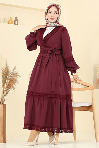 moda selvim طقم خمري 2721SL432 - Thumbnail